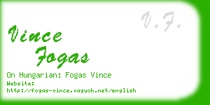 vince fogas business card